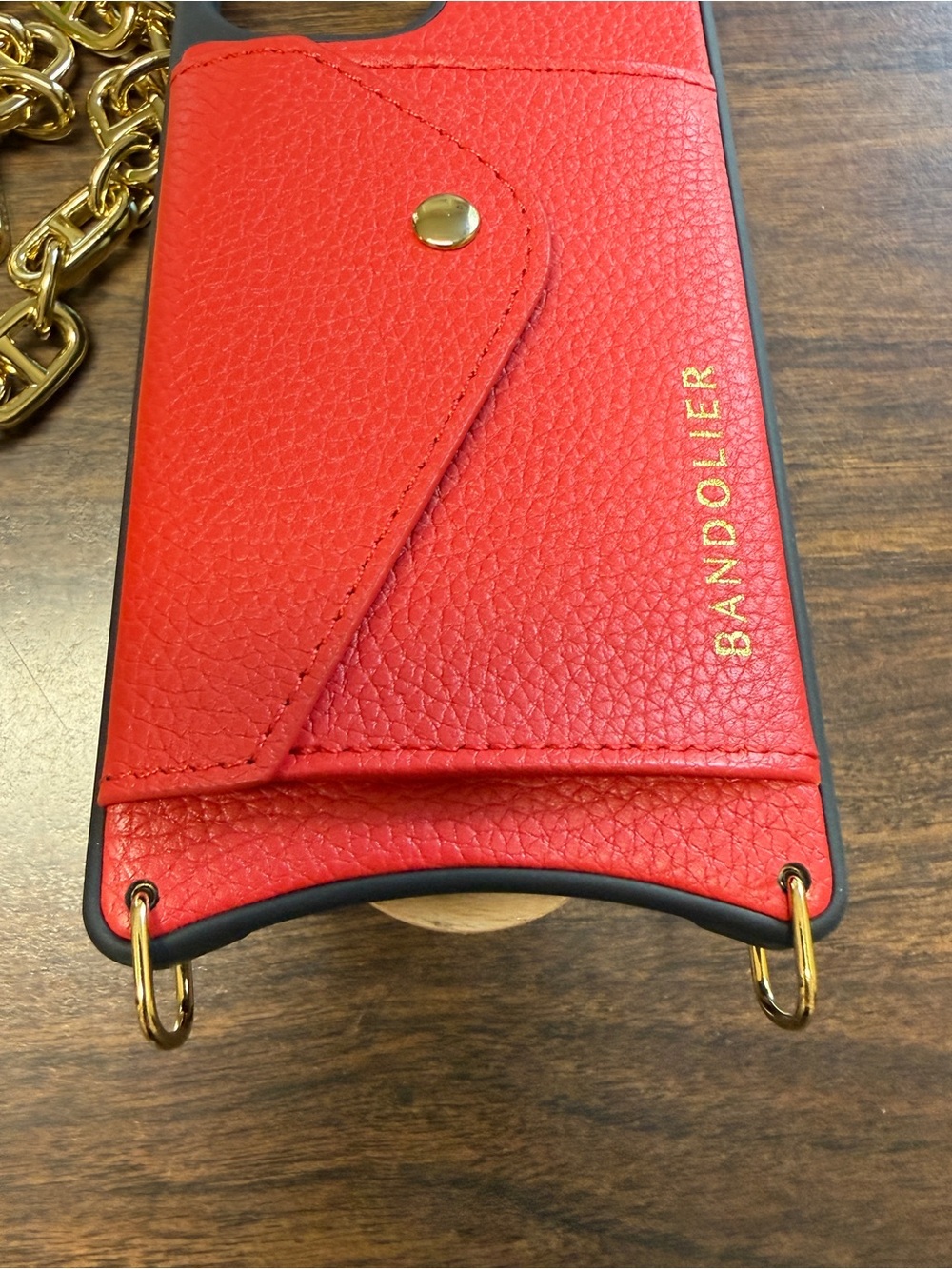 Bandolier Hailey Case for iPhone 14 in Red/Gold with Isla Wristlet - Picture 11 of 15
